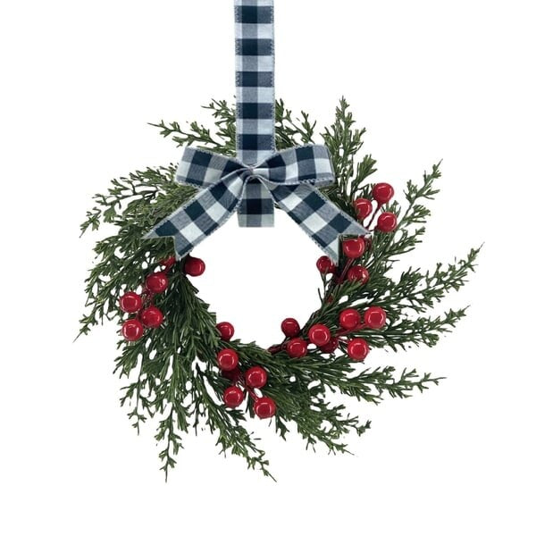 🎄Early Christmas Sale🔥Christmas Mini Cabinet Wreath with Ribbon Bows