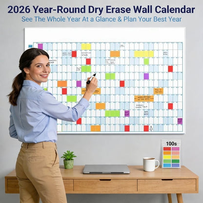 📅 Year-Round Wall Calendar – 2026 Dry Erase