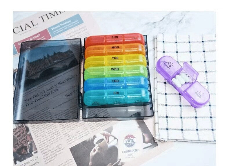 💊 Portable Travel Pill Organizer,7-Day Pill Box