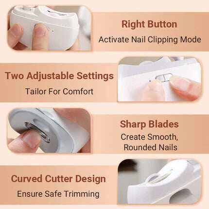 🎁 Perfect for All Ages 👵👶 3-in-1 Automatic Electric Nail Clipper with Polishing