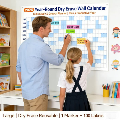 📅 Year-Round Wall Calendar – 2026 Dry Erase