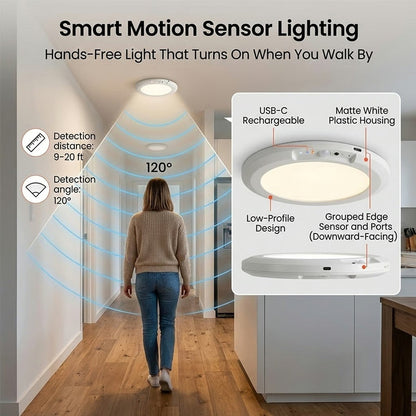 💡 Rechargeable Motion Sensor Ceiling Light with Remote