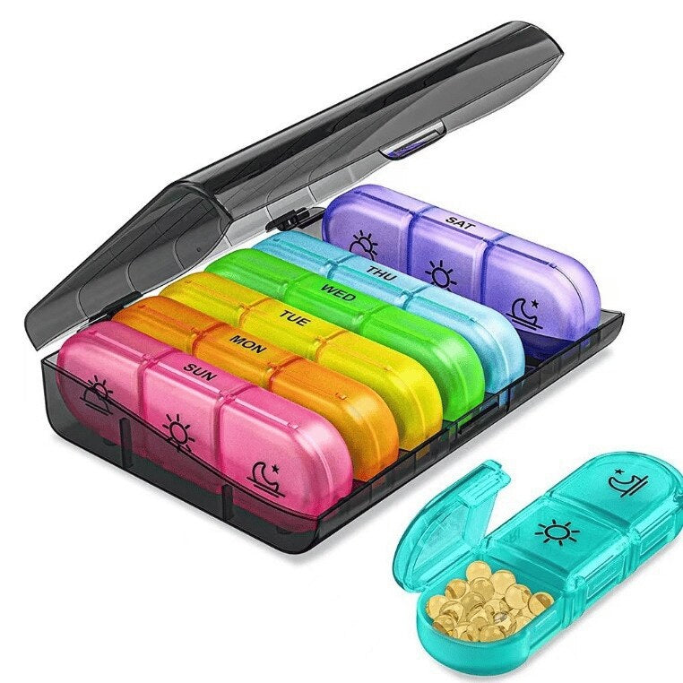 💊 Portable Travel Pill Organizer,7-Day Pill Box