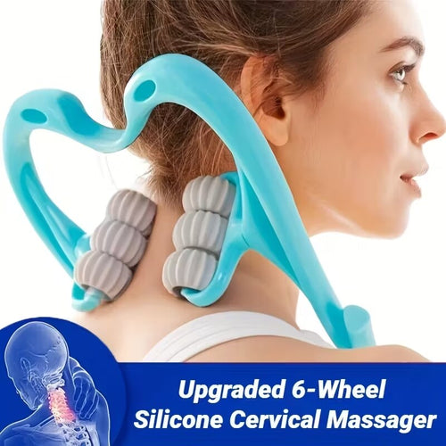 🥰Multifunctional Manual Six-wheel Neck Massager Massage Relieve Roller Massage Tool