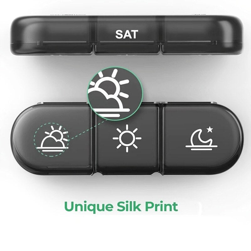 💊 Portable Travel Pill Organizer,7-Day Pill Box