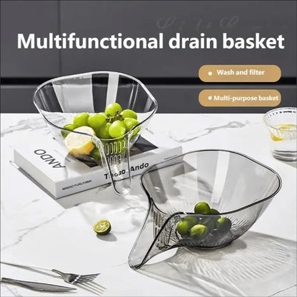 🚿Drain Basket with Jumpstart Sale Spout💧 Accessories Gadgets for Washing Vegetables & Fruits