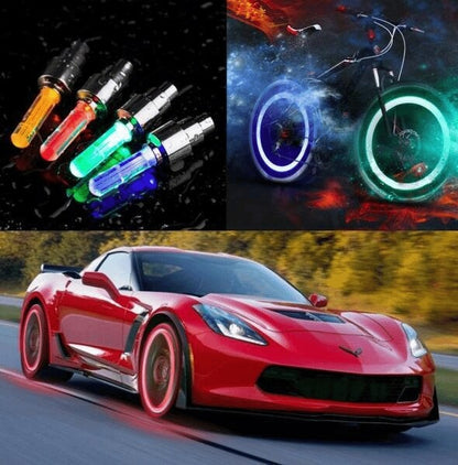 💈🎯LED WHEEL LIGHTS-Perfect Addition to Enhance Visibility on Cars Bikes and Motorcycles at Nighttime