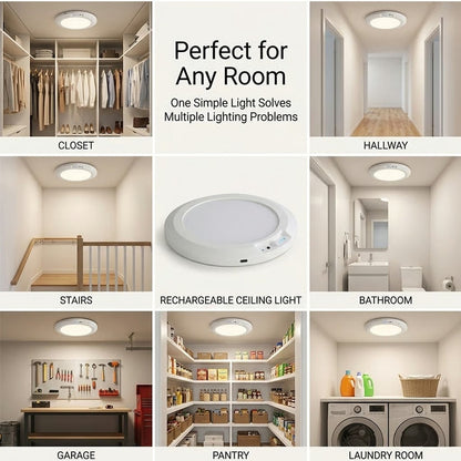 💡 Rechargeable Motion Sensor Ceiling Light with Remote