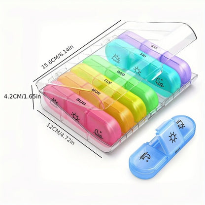 💊 Portable Travel Pill Organizer,7-Day Pill Box