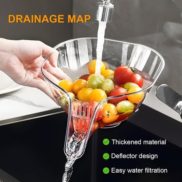 🚿Drain Basket with Jumpstart Sale Spout💧 Accessories Gadgets for Washing Vegetables & Fruits