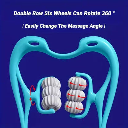 🥰Multifunctional Manual Six-wheel Neck Massager Massage Relieve Roller Massage Tool