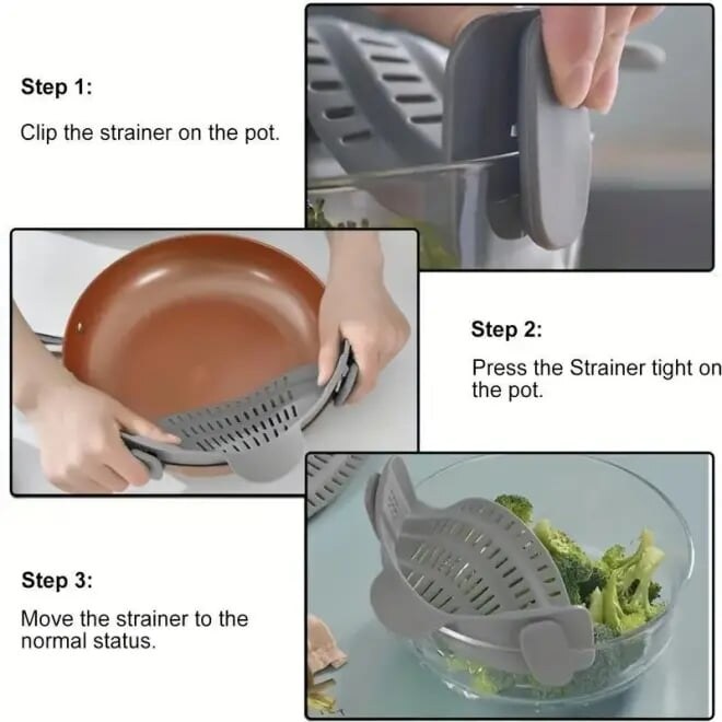 🏠 The Must-Have Kitchen Gadget🍝Silicone Pot Strainer