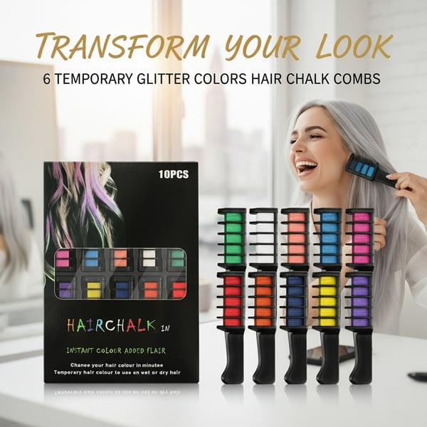 🎨 Festive Fun Hair Chalk Combs
