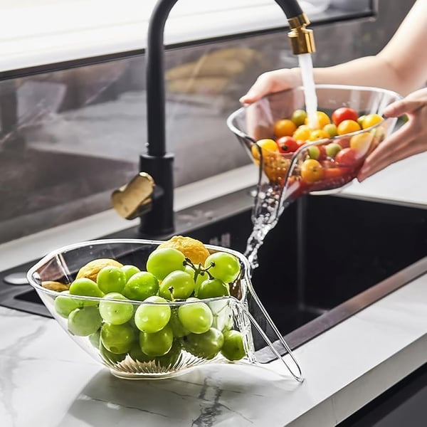 🚿Drain Basket with Jumpstart Sale Spout💧 Accessories Gadgets for Washing Vegetables & Fruits