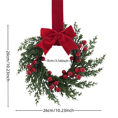 🎄Early Christmas Sale🔥Christmas Mini Cabinet Wreath with Ribbon Bows