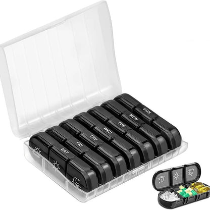 💊 Portable Travel Pill Organizer,7-Day Pill Box