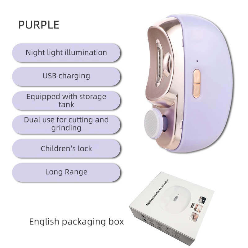 🎁 Perfect for All Ages 👵👶 3-in-1 Automatic Electric Nail Clipper with Polishing