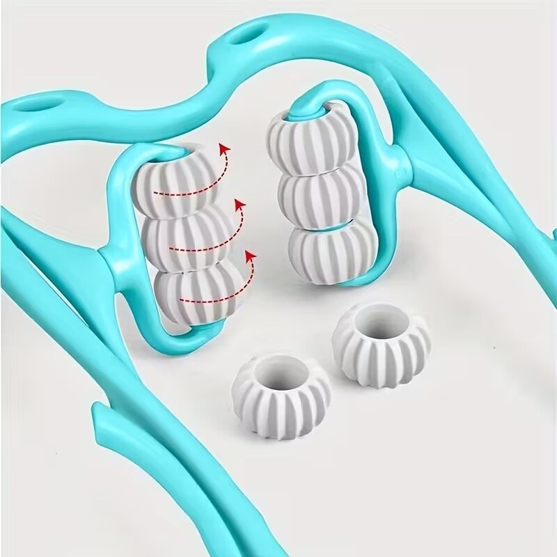 🥰Multifunctional Manual Six-wheel Neck Massager Massage Relieve Roller Massage Tool