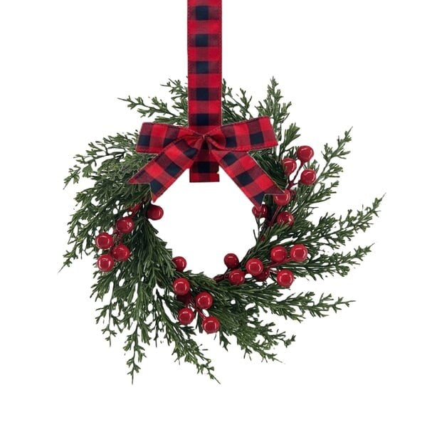 🎄Early Christmas Sale🔥Christmas Mini Cabinet Wreath with Ribbon Bows