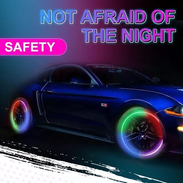 💈🎯LED WHEEL LIGHTS-Perfect Addition to Enhance Visibility on Cars Bikes and Motorcycles at Nighttime