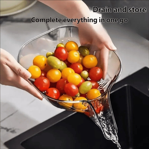 🚿Drain Basket with Jumpstart Sale Spout💧 Accessories Gadgets for Washing Vegetables & Fruits