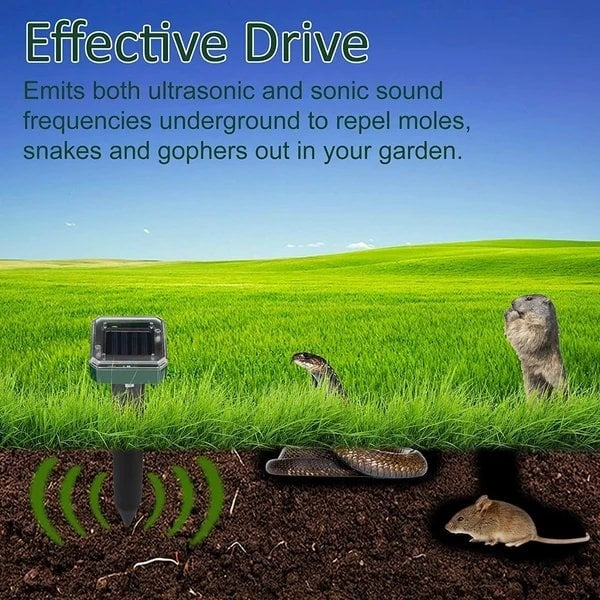 🔥Solar Powered Mole Repellent (Same for snakes/pests/rodents)