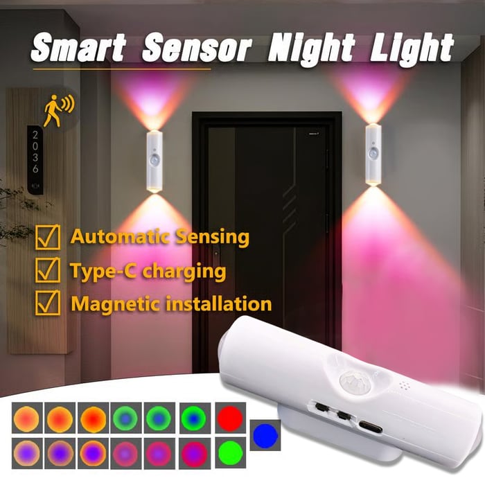 🔥Hot Sale - Rechargeable Smart LED Motion Sensor Ambient Light
