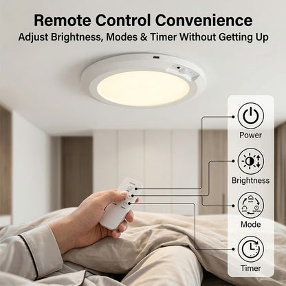 💡 Rechargeable Motion Sensor Ceiling Light with Remote