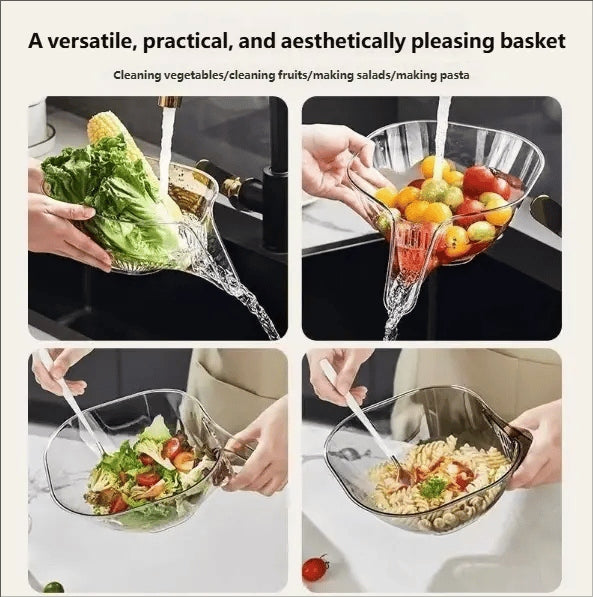 🚿Drain Basket with Jumpstart Sale Spout💧 Accessories Gadgets for Washing Vegetables & Fruits